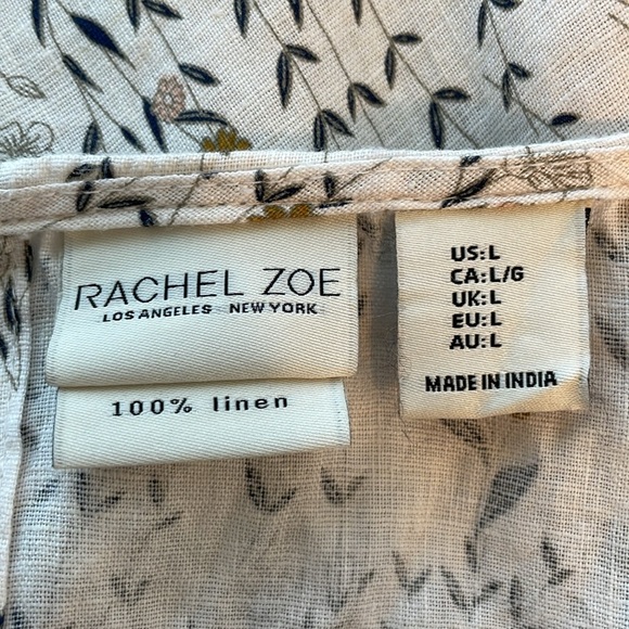 Rachel  Zoe 100% Linen Floral A Line Shift Dress. Size Large. - Picture 10 of 11